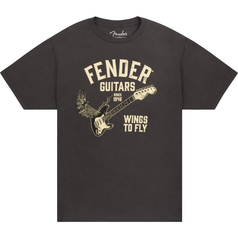 T-SHIRT Fender Wings To Fly T-Shirt Vintage Black - Taglia M