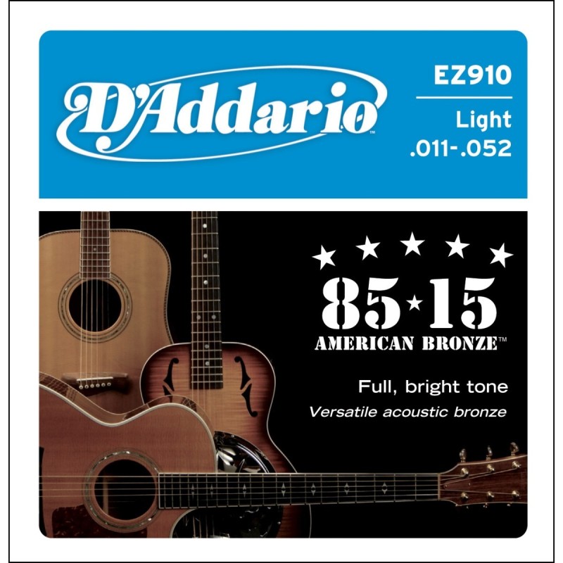 D'Addario EZ910 85/15 Bronze - Wound Light 11-52