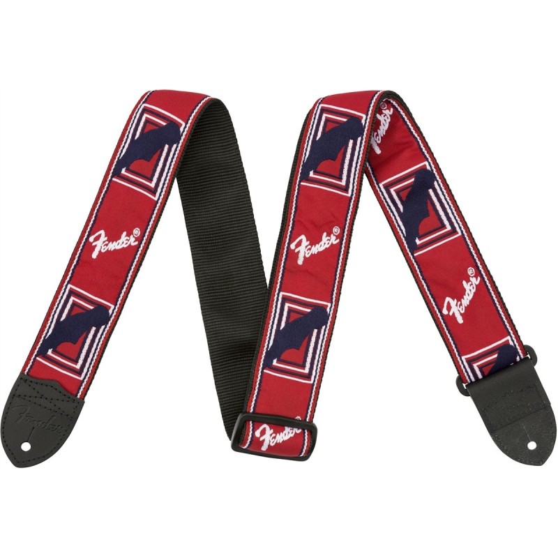 FENDER 2" Monogrammed Strap - Red/White/Blue