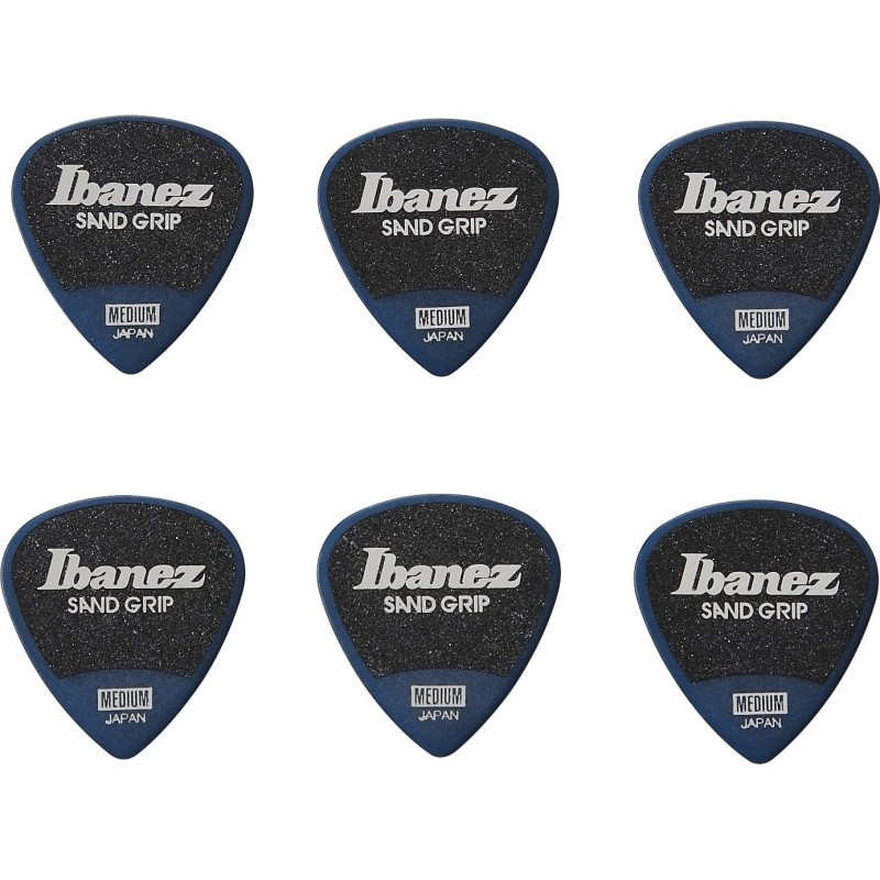 Ibanez - Confezione da 6 Plettri Sand Grip Medium - PPA14MSGDB