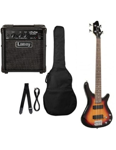 KIT basso elettrico Soundsation con ampli Laney ed accessori - Sunburst