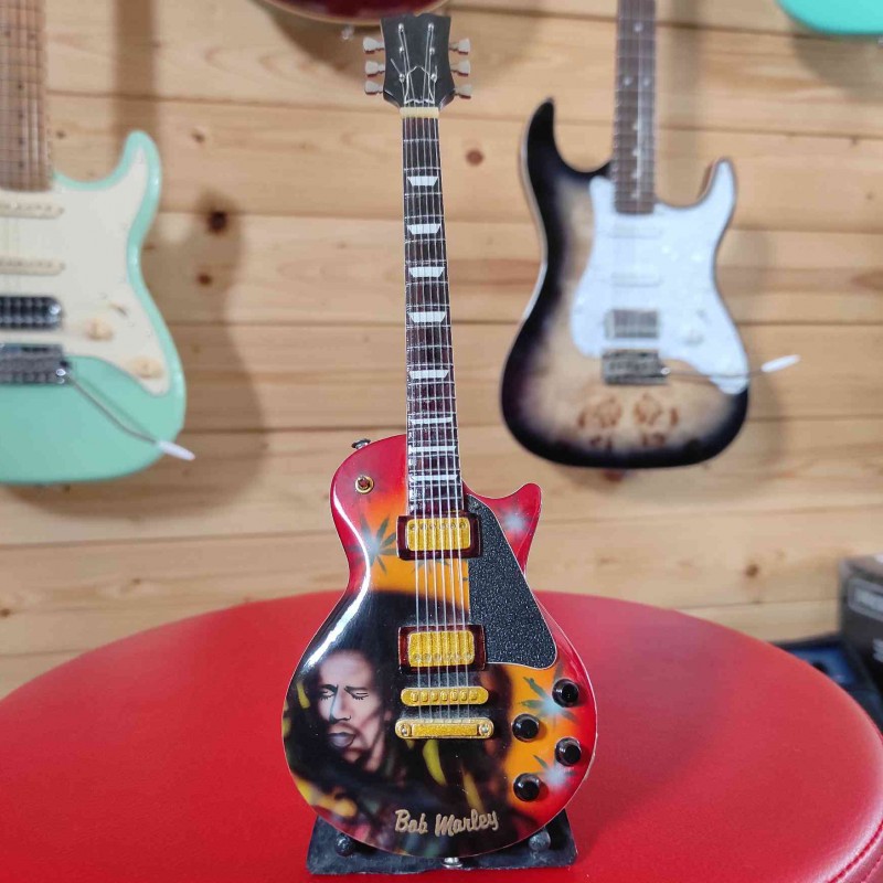 Mini chitarra da collezione replica in legno - Bob Marley