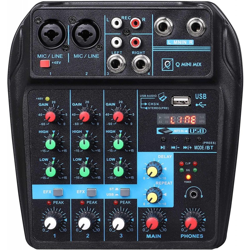 OQAN Mixer Q Mini Usb Mixer - Mixer 4 canali con USB/Bluetooth