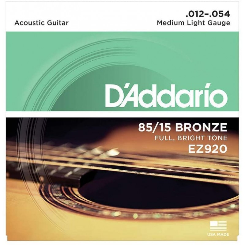 D'Addario EZ920 85/15 Bronze - Wound Medium Light 12-54